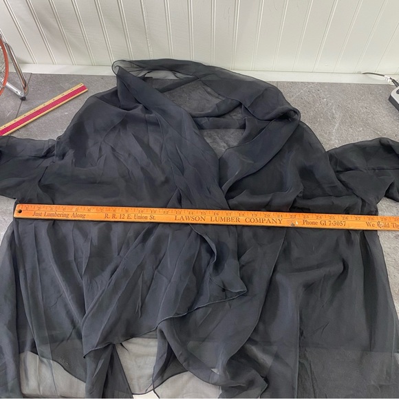 Lena Moro Silk Wrap‎ Cover Up Top Women’s S-L Black Karolina Sheer Whimsigoth - Picture 10 of 12